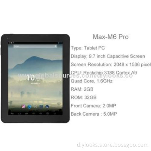 PiPO Max-M6 Pro Black 9.7-inch Retina Capacitive Screen Android 4.2.2 Tablet PC